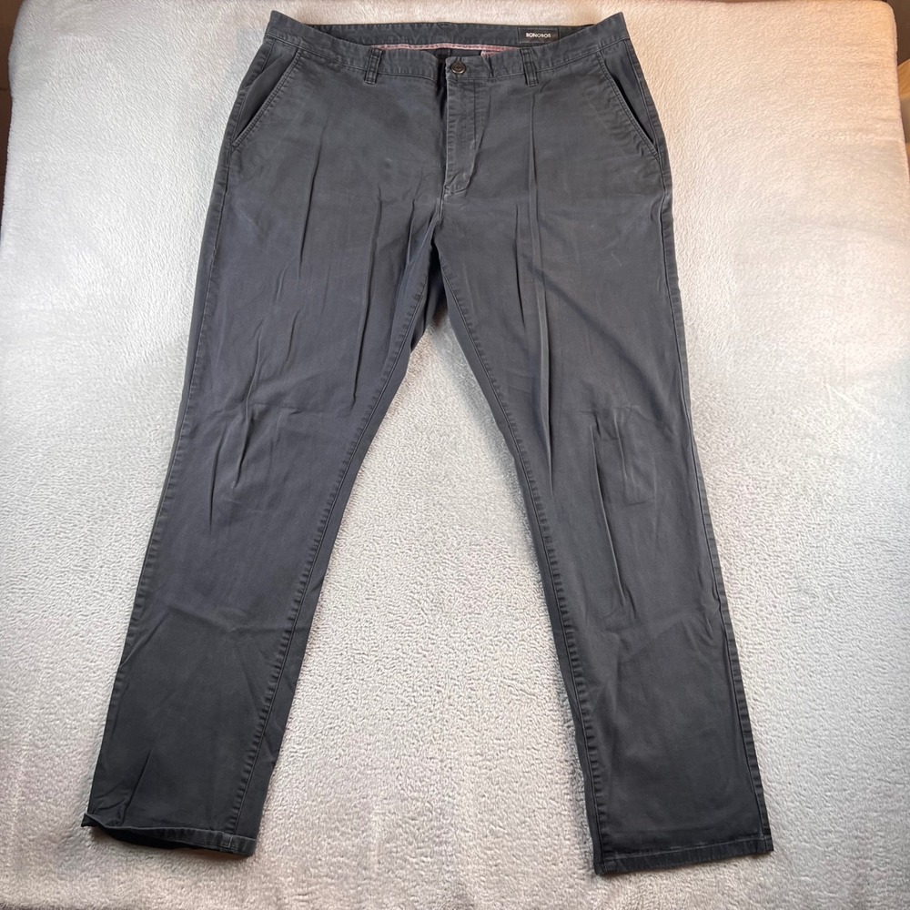 Bonobos Washed Chinos Slim Fit Pants Dark Grey Charcoal Mens 40x34 (33)